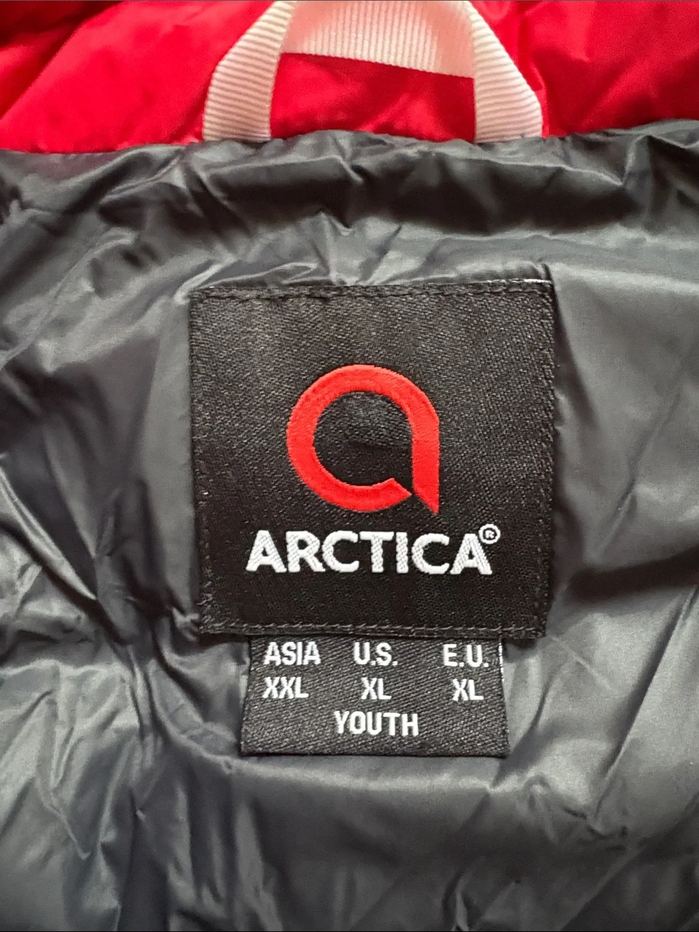 Children's Red Quilted Puffer Vest with Logo Detail